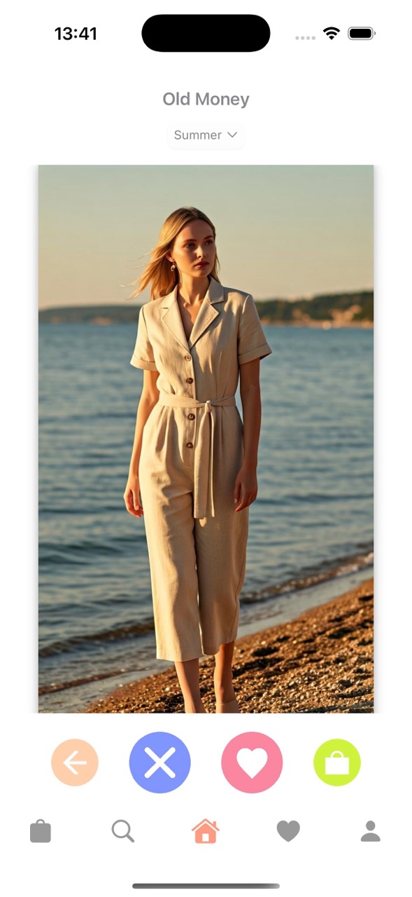 ScoutFit swipe interface showing personalized recommendations