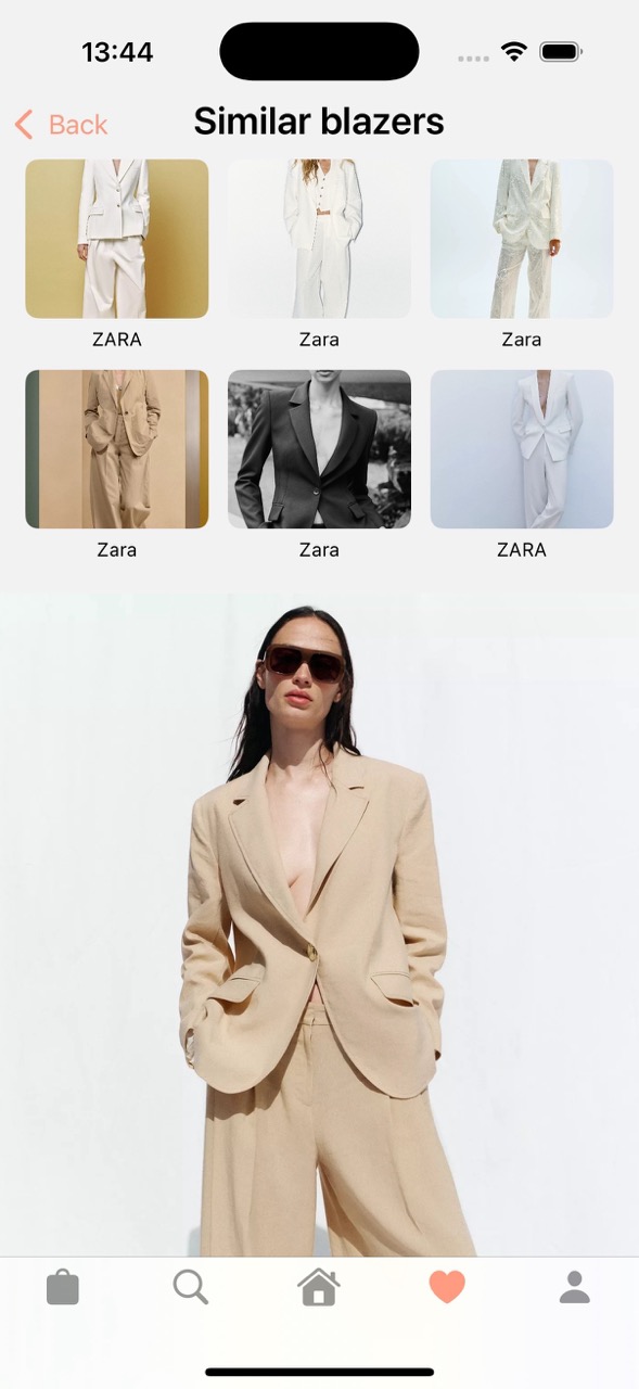 ScoutFit brand catalog showing similar items from multiple brands